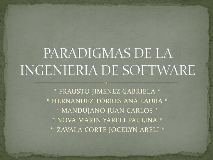 paradigmas de la ingenieria de software