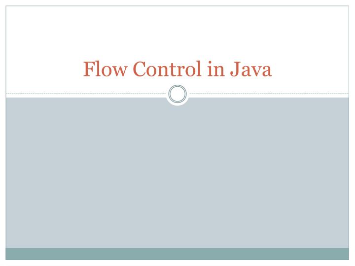 flow control in java