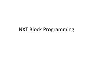 NXT Block Programming