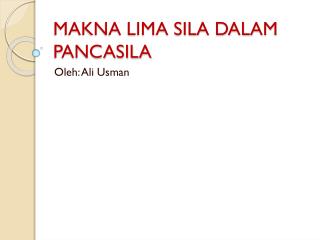 makna lima sila dalam pancasila