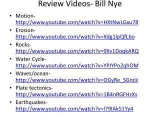 Review Videos- Bill Nye
