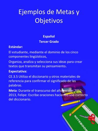 ejemplos de metas y objetivos