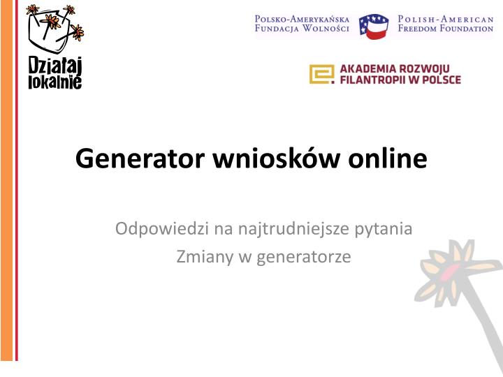 generator wniosk w online