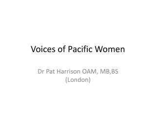 Voices of Pacific Women