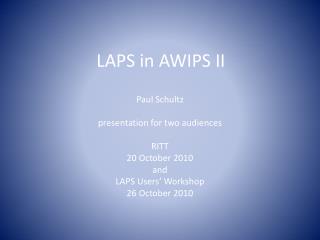 LAPS in AWIPS II