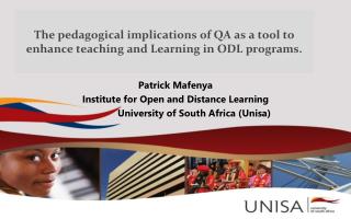 The pedagogical implications of QA as a tool to enhance teaching and Learning in ODL programs .