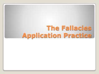The Fallacies Application Practice
