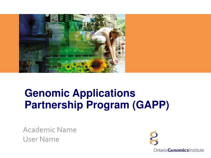 genomic applications partnership program gapp