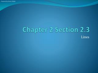 Chapter 2 Section 2.3