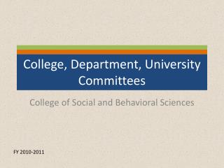 College, Department, University Committees