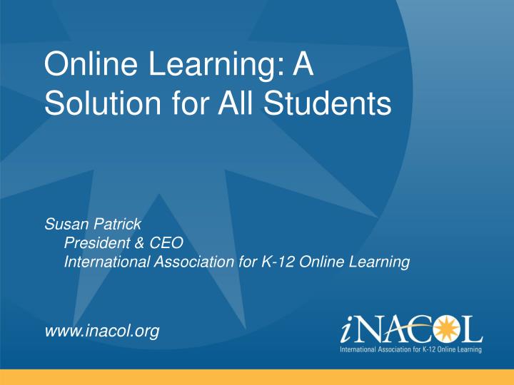 online learning a solution for all students