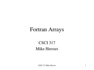 Fortran Arrays