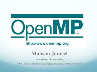 Mohsan Jameel Department of Computing NUST School of Electrical Engineering and Computer Science