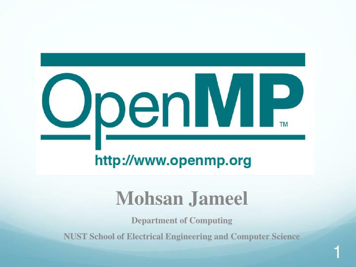 mohsan jameel department of computing nust school of electrical engineering and computer science