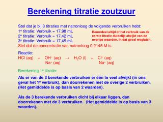 berekening titratie zoutzuur
