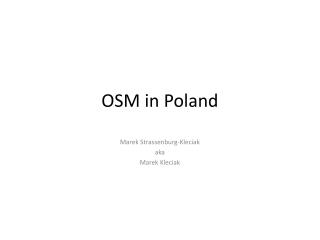 OSM in Poland