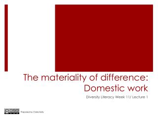 The materiality of difference: Domestic work