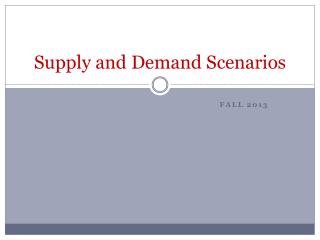 Supply and Demand Scenarios