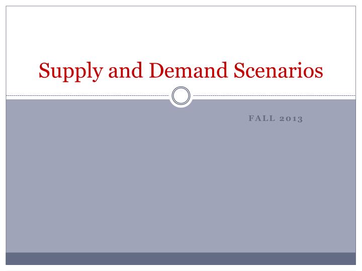 supply and demand scenarios