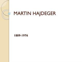 martin hajdeger