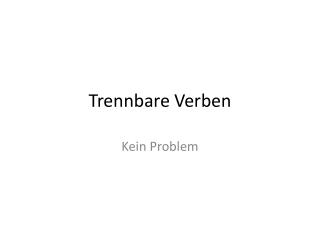 trennbare verben