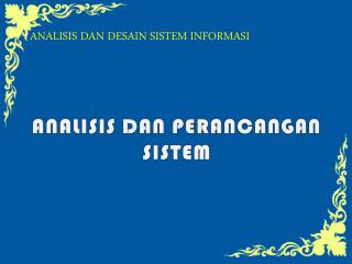 analisis dan perancangan sistem