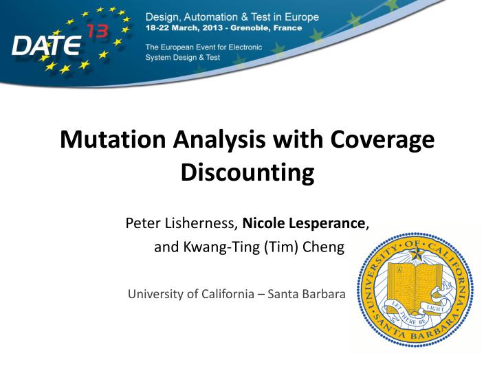 mutation analysis with coverage discounting