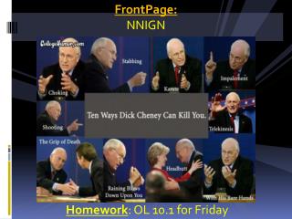 Homework : OL 10.1 for Friday