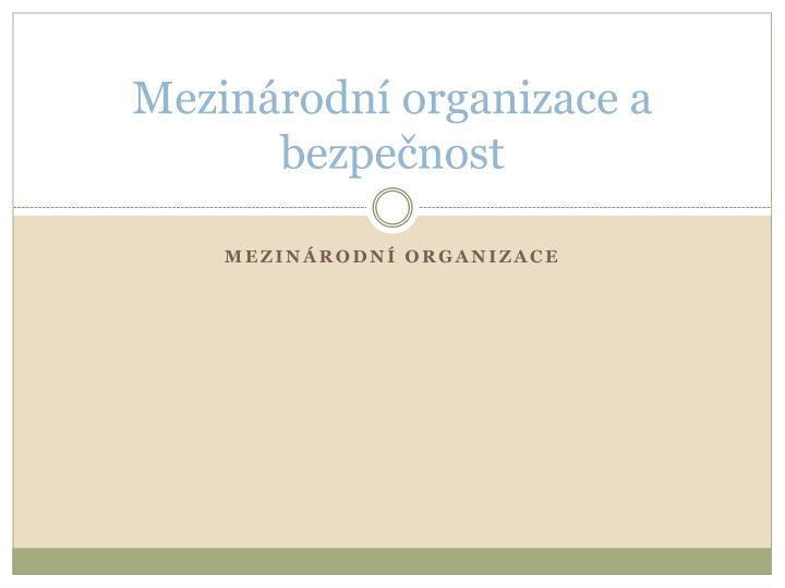 mezin rodn organizace a bezpe nost