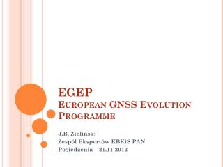 EGEP European GNSS Evolution Programme