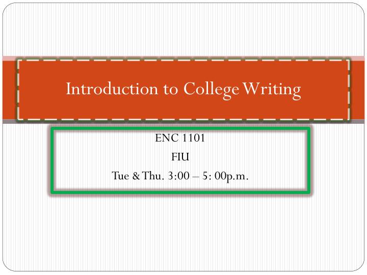 introduction to college writing