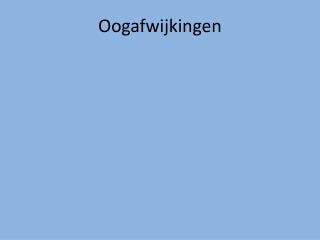 oogafwijkingen