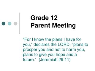 Grade 12 Parent Meeting