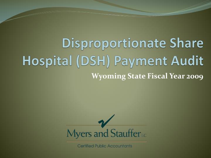 disproportionate share hospital dsh payment audit