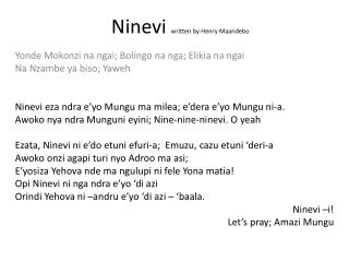 Ninevi written by Henry Maandebo