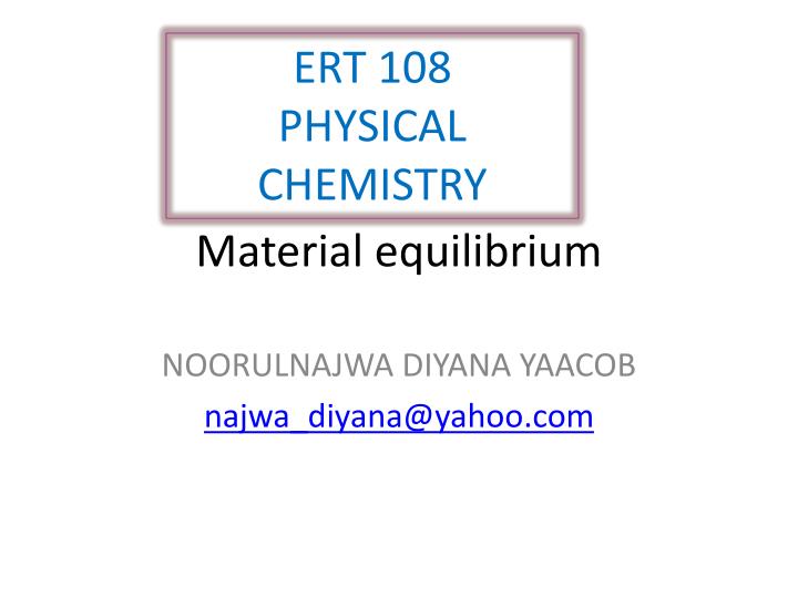 material equilibrium