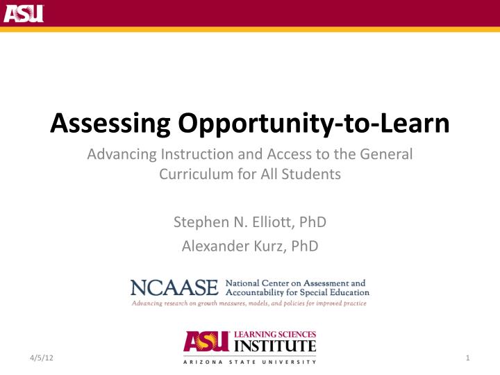 assessing opportunity to learn