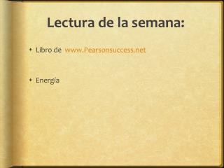 lectura de la semana