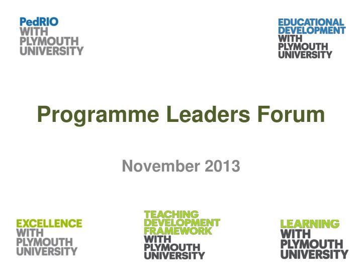 programme leaders forum