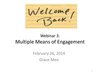 Webinar 3: Multiple Means of Engagement