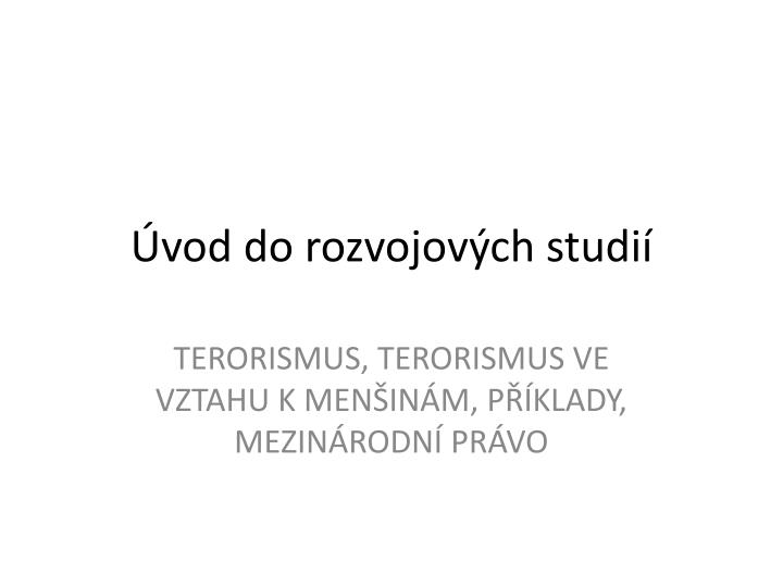 vod do rozvojov ch studi