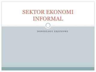 sektor ekonomi informal