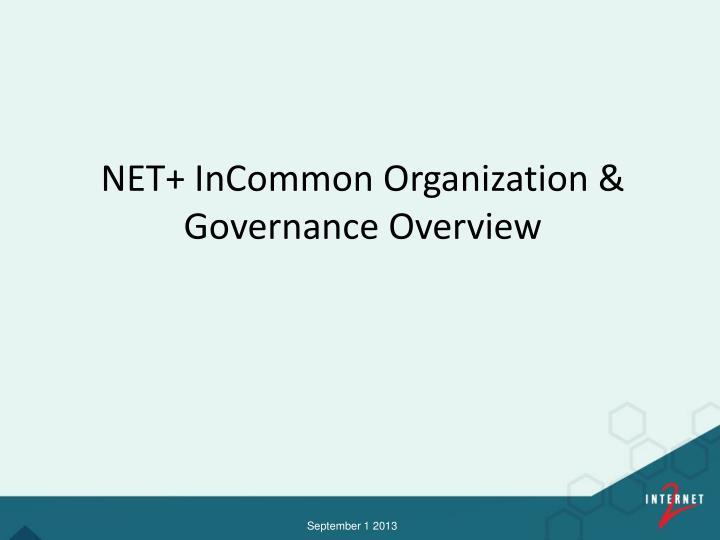 net incommon organization governance overview