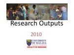 Comparison of Academic Staff Research Grants and Publications in Medical Faculty (2010) - slide 1