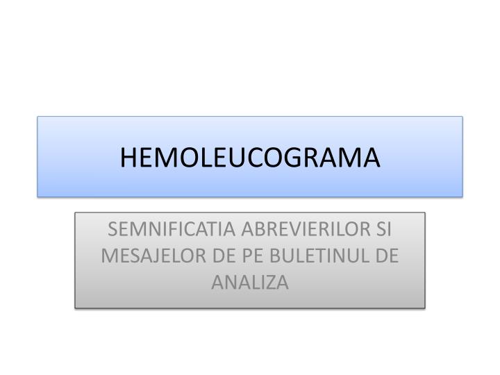 hemoleucograma