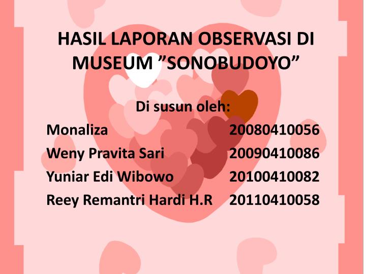 hasil laporan observasi di museum sonobudoyo