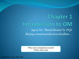 Chapter 1 Introduction to OM