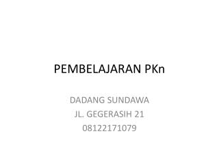 pembelajaran pkn