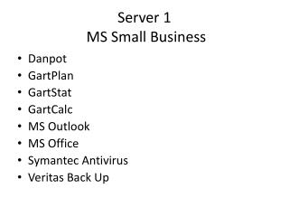 Server 1 MS Small Business