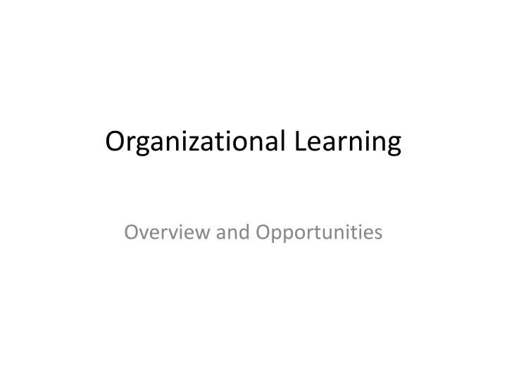 organizational learning